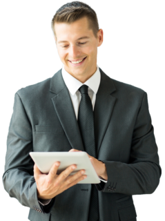 abatto® office people - Mann mit Tablet 